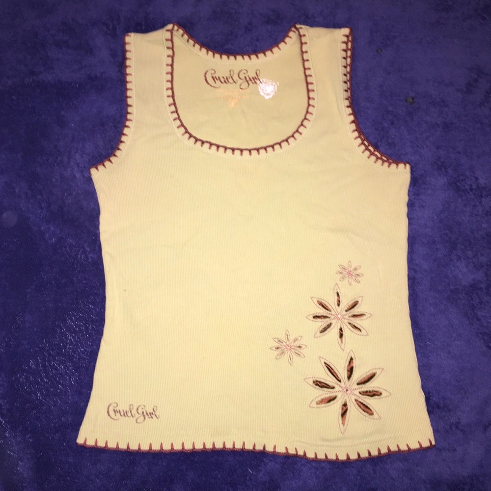 Tank with Flowers Embroidered